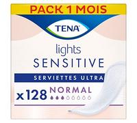 TENA Lights Sensitive - Almohadillas de incontinencia ultra normales sin fragancia para incontinencia urinaria ligera y piel sensible, 128 piezas, 8 x 16 pulgadas