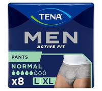 Tena Men Active Fit Pants Normal Bragas Absorbentes Hombre Talla L/XL, 8 Piezas