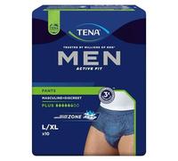 Tena Men Acttena Men Active Fit Pants Plus - Braguitas absorbentes para incontinencia, color azul, L/XL, 10 unidades