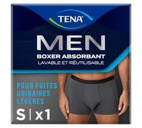 Tena Men Boxer Protectores Lavables y Reutilizables, diseñados para Gotas y pérdidas urinarias Ligeras, Calzoncillos Tipo bóxer absorbentes para Hombre de rápida absorción, Color Gris, Talla M
