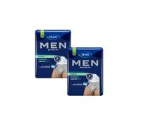 TENA MEN - Calzoncillos tipo bóxer normales para pérdidas urinarias, elásticos, desechables, para hombre, talla S/M, 18 unidades, color gris