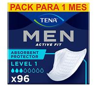 TENA Men Level 1 x96 - Compresa Protectora y Absorbente para Hombre - Para Incontinencia y Goteo Moderado - Zona de Absorción Mejorada - Máxima Discreción - Paquete Mensual (8x12)