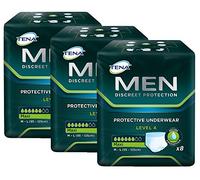TENA MEN Nivel 4 - ropa interior protectora desechable para hombres con moderada a severa incontinencia urinaria/incontinencia - absorbente y discreta - 24 Higiene-liners (3 x 8) - Value Pack