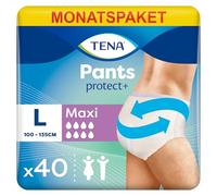 TENA Pants Maxi Talla L - Pack Mensual de 40 Unidades (4 x 10) - Ropa Interior Absorbente para Incontinencia Fuerte - Protección Triple, Transpirable y con Control de Olor.