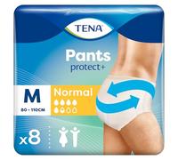 TENA Pants Normal Medium (M) - Braguitas absorbentes, elásticas y desechables, para pérdidas urinarias, bragas para ella y para él, unisex, discretas y cómodas, 1 paquete de 8 unidades