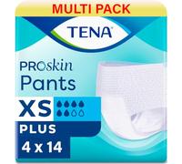 TENA Pants Plus Extra Small | Pantalones de dominadas para incontinencia | 6 gotas | 4 paquetes de 14
