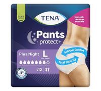 TENA Pants Plus Night - Ropa Interior Desechable -12 Unidades - Talla L - Blanco