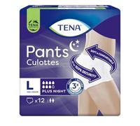 TENA Pants Plus Night x48 - Ropa Interior Desechable - 4 x 12 Unidades - Talla Grande - Blanco
