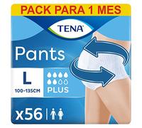 TENA Pants Plus x56 - Ropa Interior Absorbente para Incontinencia y Pérdidas de Orina Abundante - Diseño Unisex Cómodo y Transpirable - 56 Braguitas Desechables - Talla G - Paquete Mensual (4x14)