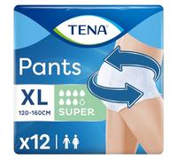 TENA Pants Super (XL) Paquete de repuesto mensual - Bragas absorbentes, elásticas y desechables, para pérdidas urinarias, tanto para ella como para él, discretas y cómodas, 4 paquetes x 12 unidades
