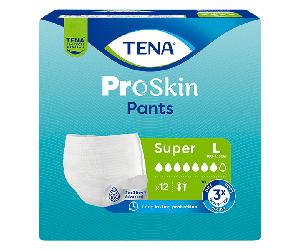TENA Proskin Pants Ropa Interior Absorbente Super - Talla L - 12 Unidades