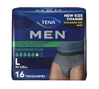 Tena Ropa interior de incontinencia para hombres, protectora, mediana/grande, 16 unidades