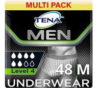 TENA Ropa interior protectora para hombre, talla media 4 de alta calidad, 48 pantalones de incontinencia
