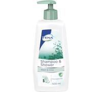 TENA Shampoo & Shower Reinigungsgel und pflegendes Shampoo in einem, speziell für ältere Menschen, 500 ml Champú