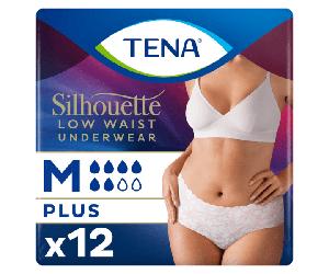 TENA Silhouette Blanco Cintura Baja Mediano Mujer 12 uds