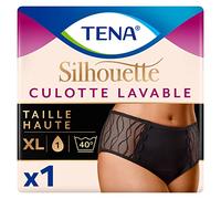 TENA Silhouette - Braguita lavable para mujer para incontinencia, protección contra la pérdida ligera de orina, el olor y la humedad, cintura alta, negra, XL, el embalaje puede variar