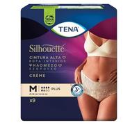 Tena Silhouette, Cremas, Cintura Alta, Talla M, Absorbencia Plus, 9 Bragas
