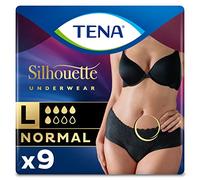 Tena Silhouette Noir - Bragas de cintura baja, talla L, 9 unidades