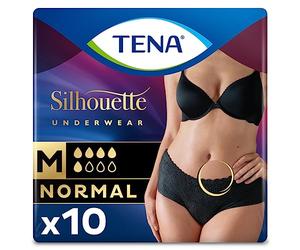 Tena Silhouette Normal Noir Pads, paquete de 10