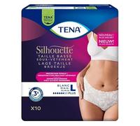 TENA Silhouette - Ropa interior (talla L, 10 unidades), color blanco