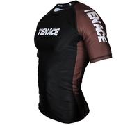 Tenace Camiseta Compresión Jiu Jitsu Competición - para Entrenamiento MMA, BJJ, Grappling Rashguard (FR/ES, Letras, L, Regular, Regular, Marrón)