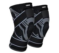 Tenace Rodillera BJJ con Estabilizadores Laterales y Gel - Rodillera para Jiu Jitsu, Grappling, MMA, Wrestling, Judo y Muay Thai - Compresión, Sujeción y Protección de Rodilla (2, Negro, XX-Large)