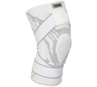 Tenace Rodillera BJJ con Estabilizadores Laterales y Gel - Rodillera para Jiu Jitsu, Grappling, MMA, Wrestling, Judo y Muay Thai - Compresión, Sujeción y Protección de Rodilla (1, Blanco, XX-Large)
