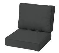 TENAGE Cojines para sillas de exterior, impermeables, para muebles de patio y asiento profundo, con cremallera y correas antideslizantes para interior, jardín, camping, 60 x 60 cm, gris oscuro