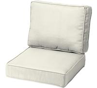 TENAGE Juego de Cojines de Asiento para Exteriores - Profundos para Muebles de Patio, Silla de Césped - Todo Tipo de Clima, 60 x 60 cm, Color Blanco