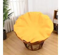 TENAGE Papasan - Funda de cojín para silla Papasan para interiores y exteriores, impermeable, con cremallera y lazos, lavable a máquina, 140 cm, color amarillo