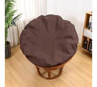 TENAGE Papasan - Funda de cojín para silla Papasan para interiores y exteriores, impermeable, con cremallera y lazos, lavable a máquina, 130 cm, café oscuro