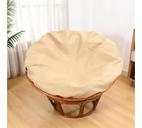 TENAGE Papasan - Funda de cojín para silla Papasan para interiores y exteriores, impermeable, con cremallera y lazos, lavable a máquina, 130 cm, color caqui
