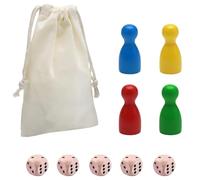 TenaLucy 160 Piezas Figuras de Juego para Juegos de Mesa,Juego de Figuras de Madera Multicolor Piezas de Ajedrez Juego de Mesa Piezas de Ajedrez Trae 10 Dados de Madera