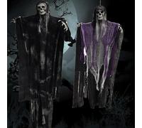 TenaLucy 2 Piezas Halloween Decoracion Colgante Esqueleto Halloween Terror Decoracion Halloweens Exterior Interior y Exterior Esqueleto Fantasmas Decoraciones para Fiesta Casas Embrujadas