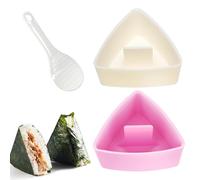 TenaLucy 2 Piezas Molde Onigiri,Molde Triangular Sushi con 1 Cuchara de Arroz Onigiri Molde Molde Sushi Prensado Molde de Onigiri Herramientas de Sushi Juego de Moldes para Bolas de Arroz para Sushi