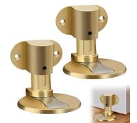 TenaLucy 2 Piezas Tope de Puerta Magnetico,Tope Puerta Magnetico tope puertas Suelo para Puerta Retenedor Iman Ajustable,con Adhesivo 3M y Tornillo (oro)