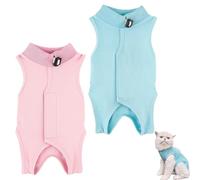 TenaLucy 2 Piezas Traje de Recuperación para Gato Después de la Cirugía, Pañales Perro Hembra, Body Gatos Postoperatorio Hembra, Anti Lamedura Transpirable Body Postquirúrgico Perro Para Postoperatori