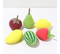 TenaLucy 6 Piezas Serie de Frutas Esponja Maquillaje Lavable sin Látex, Beauty Blender Húmeda y Seca, Textura Ultrasuave, Acabado natural Precisión Ideal para Líquidos, Cremas y Polvos
