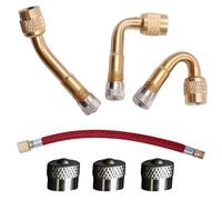 TenaLucy 7 Piezas Adaptador de Válvula Angular,Extensiones de Válvula Coche Válvula Extensión Adaptador Set Adaptador Valvula Acodada Extensor Valvula,para Coche,Bicicletas,Motos y Scooter(45°90°135°)