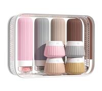 TenaLucy 8 Piezas Botellas Viaje Silicona, Botes para Gel y Champú, Neceser Viaje Mujer, Viajes Accesorios Regalos pere Viajeros, Rellenables Prueba de Fugas para Champú Loción Cosméticos (05)