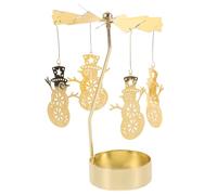 TenaLucy Candelabro Giratorio,Titular de Vela Giratoria Velas Decorativas Portavelas Giratorio Dorado Metal té Luz Accesorios Románticos,para Decoración Des Hogar,Decoración de Boda (Muñeco de Nieve)