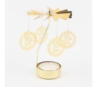 TenaLucy Candelabro Giratorio,Titular de Vela Giratoria Velas Decorativas Portavelas Giratorio Dorado Metal té Luz Accesorios Románticos,para Decoración Des Hogar,Decoración de Boda (Papá Noele)