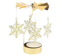 TenaLucy Candelabro Giratorio,Titular de Vela Giratoria Velas Decorativas Portavelas Giratorio Dorado Metal té Luz Accesorios Románticos,para Decoración Des Hogar,Decoración de Boda(Copo Des Nieve)