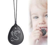 TenaLucy Collar Mordedor de Silicona,Collar Mordedor Autismo Colgante de Silicona para Masticar Collar de Mordedores,para Dentición tdah Autismo Niños o Adultos (gris)