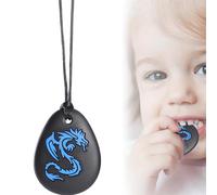 TenaLucy Collar Mordedor de Silicona,Collar Mordedor Autismo Colgante de Silicona para Masticar Collar de Mordedores,para Dentición tdah Autismo Niños o Adultos(Azul)