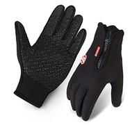 TenaLucy Impermeable Guantes Gimnasio Hombre, Guantes Moto Mujer, Pantalla Táctil Guante Negros, Cálido Guante Bicicleta Montaña, Transpirable Guantese Ciclismo para Ciclismo Running Esquiar (L)