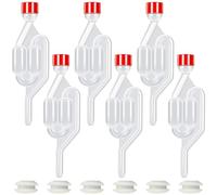 TenaLucy Juego de 6 Cerraduras de Aire Des Fermentación y Tapón Des Plástico Burbujeador Fermentación Paras Burbujeador Aire para Elaboración Casera Equipo Esencial para Hacer Vino Sidra