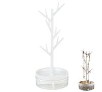 TenaLucy Organizador Joyas Árbol Cuerno, Marco de joyería Tree Deer, Caja Expositora con Base Giratoria, Soporte Collares Pendientes para Decoración Hogar Anillos Pendientes Pulsera Adecuado (Blanco)