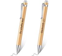 Tenare 2 Bolígrafos con Citas Inspiradoras de Madera Bolígrafo Retráctil Motivacional Du Schaffst Das Bolígrafos de Inspiración con Tinta Negra Regalo para Examen Trabajo Oficina Escuela Escritura