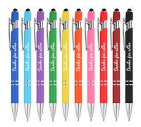 Tenare 20 Bolígrafo de Gracias Danke für Alles Bolígrafo Retráctil con Grabado Bolígrafo con Citas de Metal Regalo de Despedida con Lápiz Táctil para Profesor Empleado Colega(Colores Vivos)